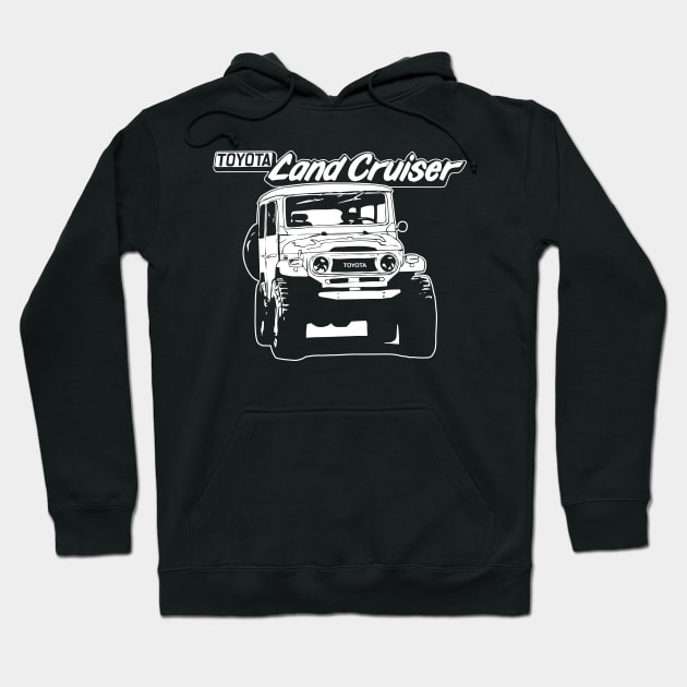 FJ40 with Toyota Landcruiser Badge Hoodie by Bulloch Speed Shop